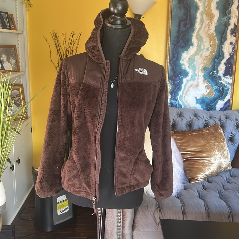 The North Face Fleece Hoodie Jacket Brown Girls Size L - Picture 10 of 10